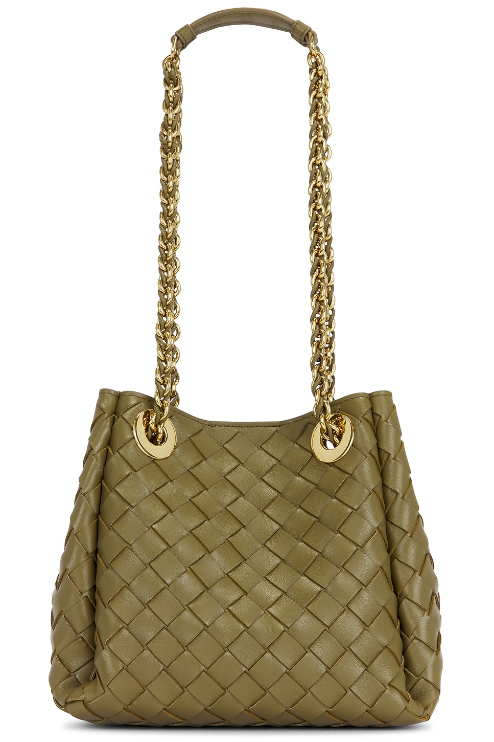 Bottega Veneta Small Parachute Bag In Algae & Muse Brass
