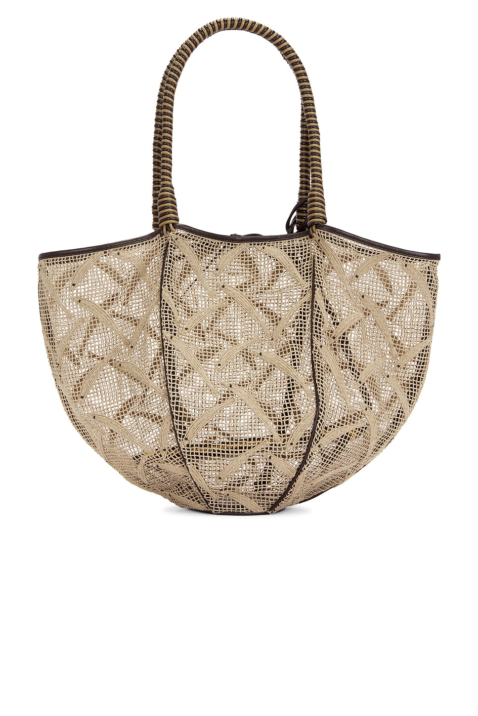 Bottega Veneta Fishnet Bag In Beige  Fondant  Champagne  & Muse Brass