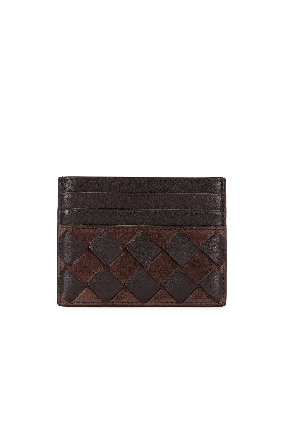 Bottega Veneta Intrecciato Credit Card Case In Brown