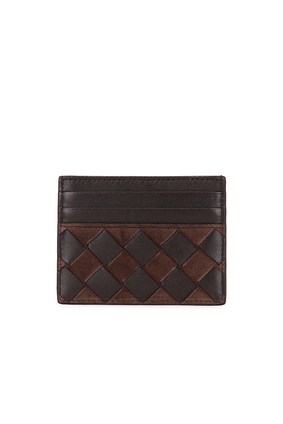 Bottega Veneta Intrecciato Credit Card Case In Brown