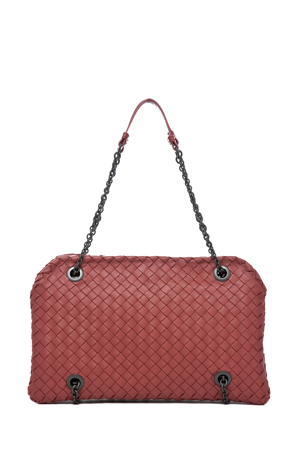 Image 1 of Bottega Veneta Intrecciato Nappa Duo Bag in Red