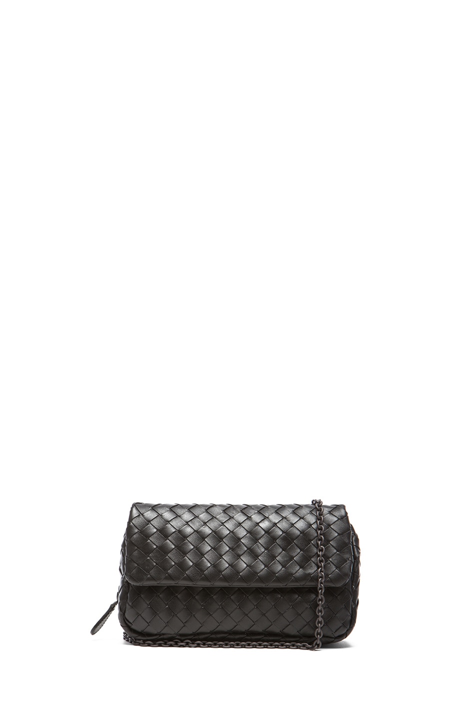 Image 1 of Bottega Veneta Mini Wallet Messenger Bag with Chain in Nero
