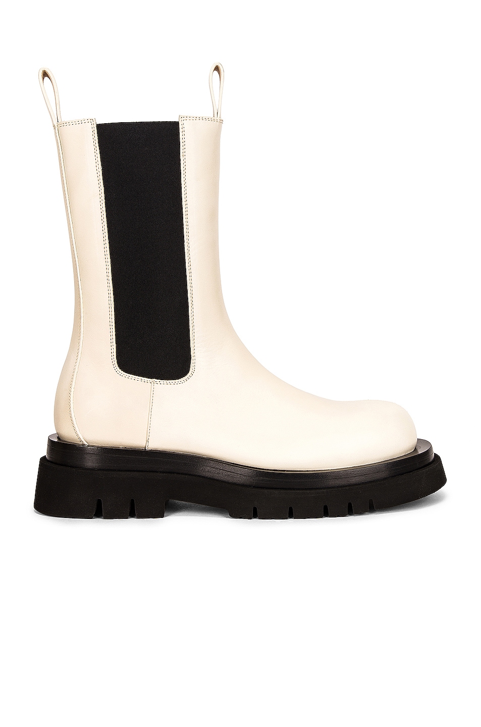 Bottega Veneta Women 'Bv Lug' White Boots With Contrasting Multi-Layered Sole In Leather Woman