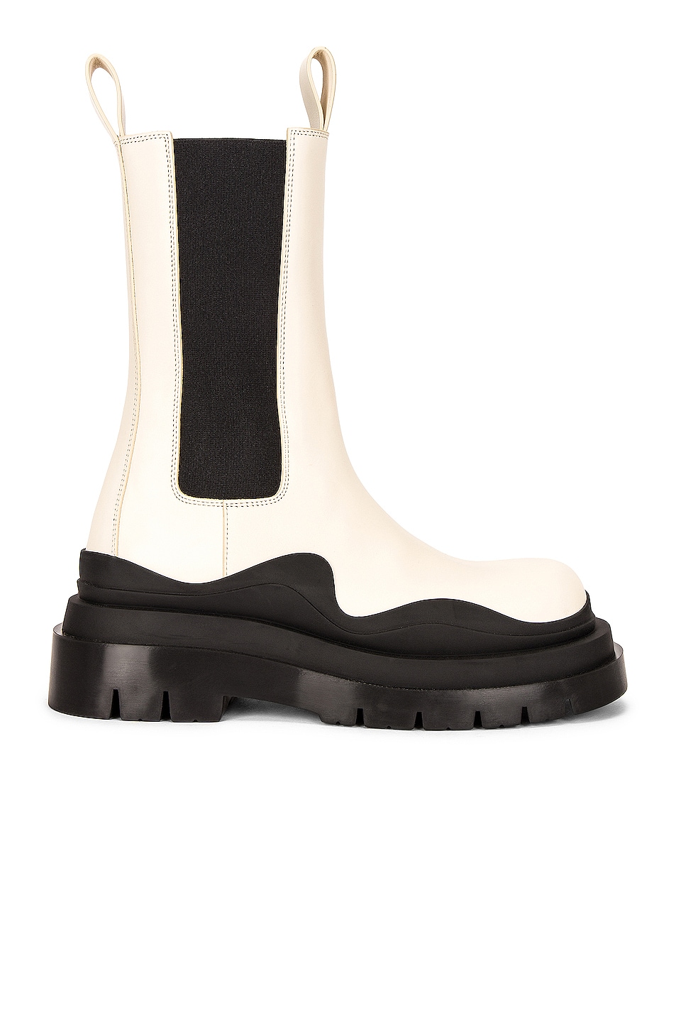 Image 1 of Bottega Veneta The Tire Boots in Sea Salt & Black