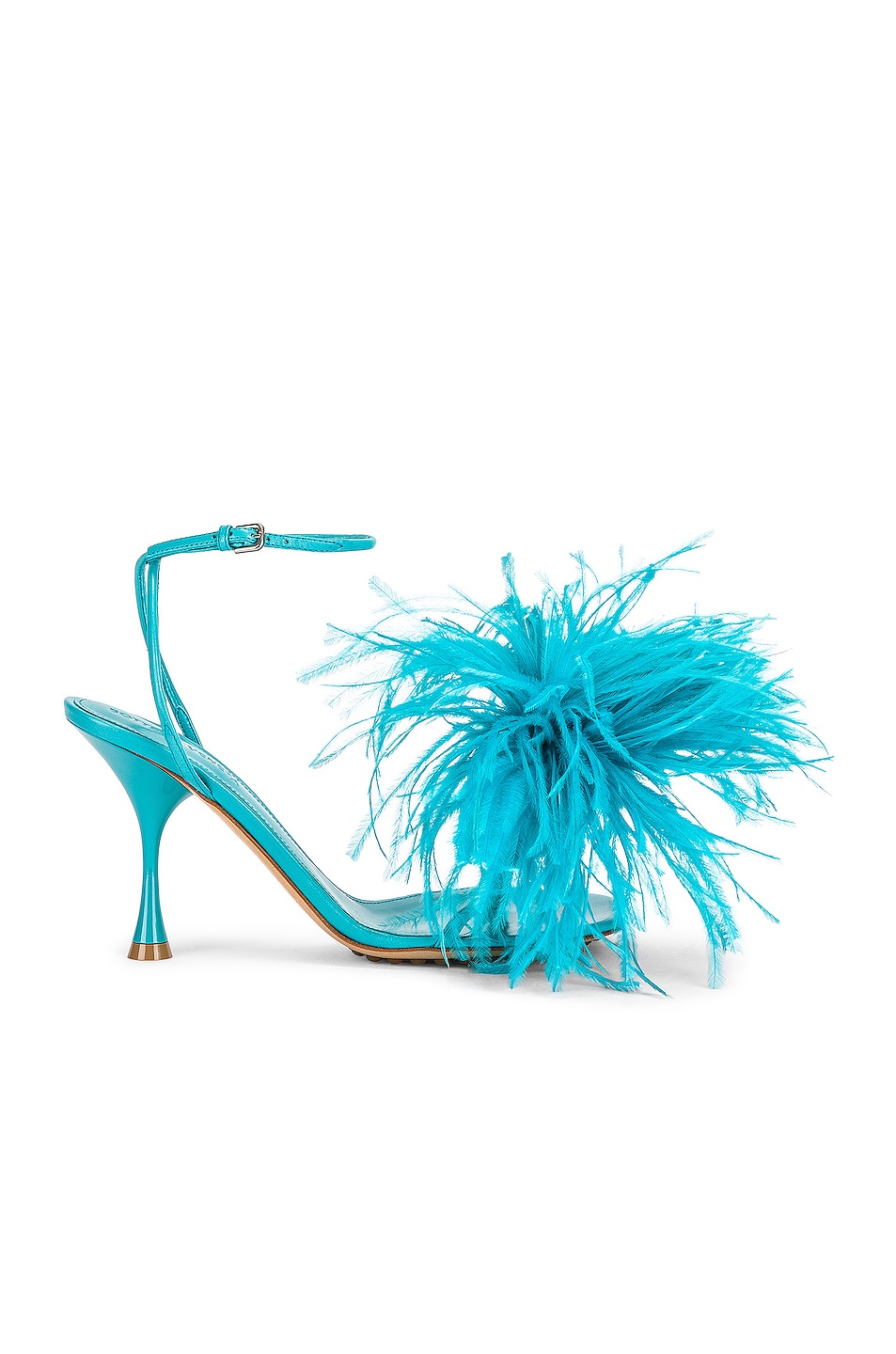 Image 1 of Bottega Veneta Feather Dot Flat Sandals in Turquoise