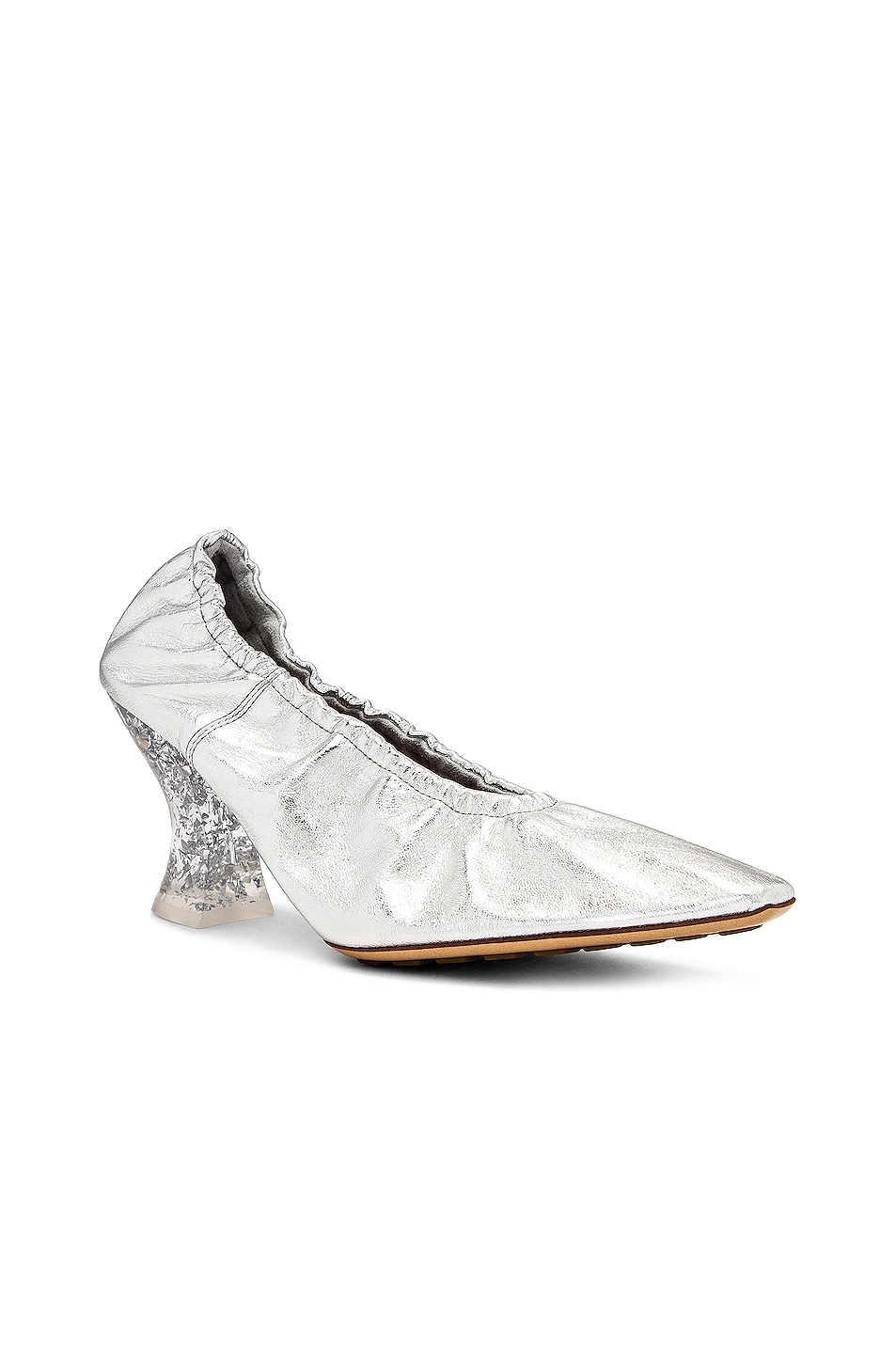 Image 2 of Bottega Veneta Almond Pumps in Silver