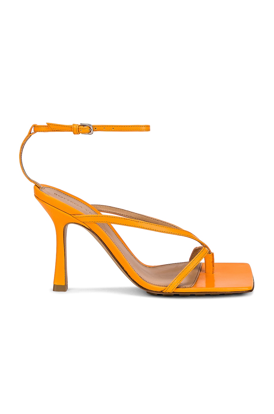 Image 1 of Bottega Veneta Stretch Ankle Strap Sandals in Tangerine