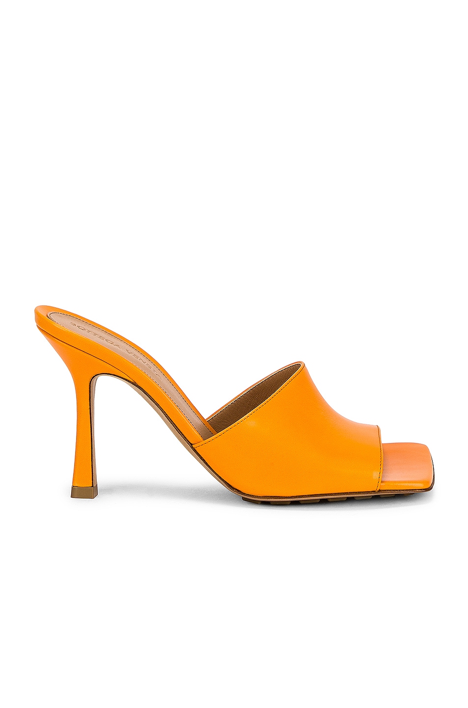 Image 1 of Bottega Veneta Stretch Mule Sandals in Tangerine
