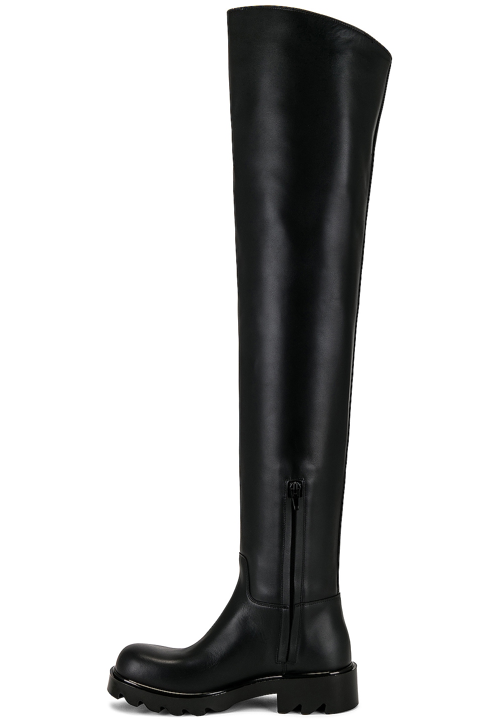 Bottega Veneta Leather Thigh High Boots in Black | FWRD