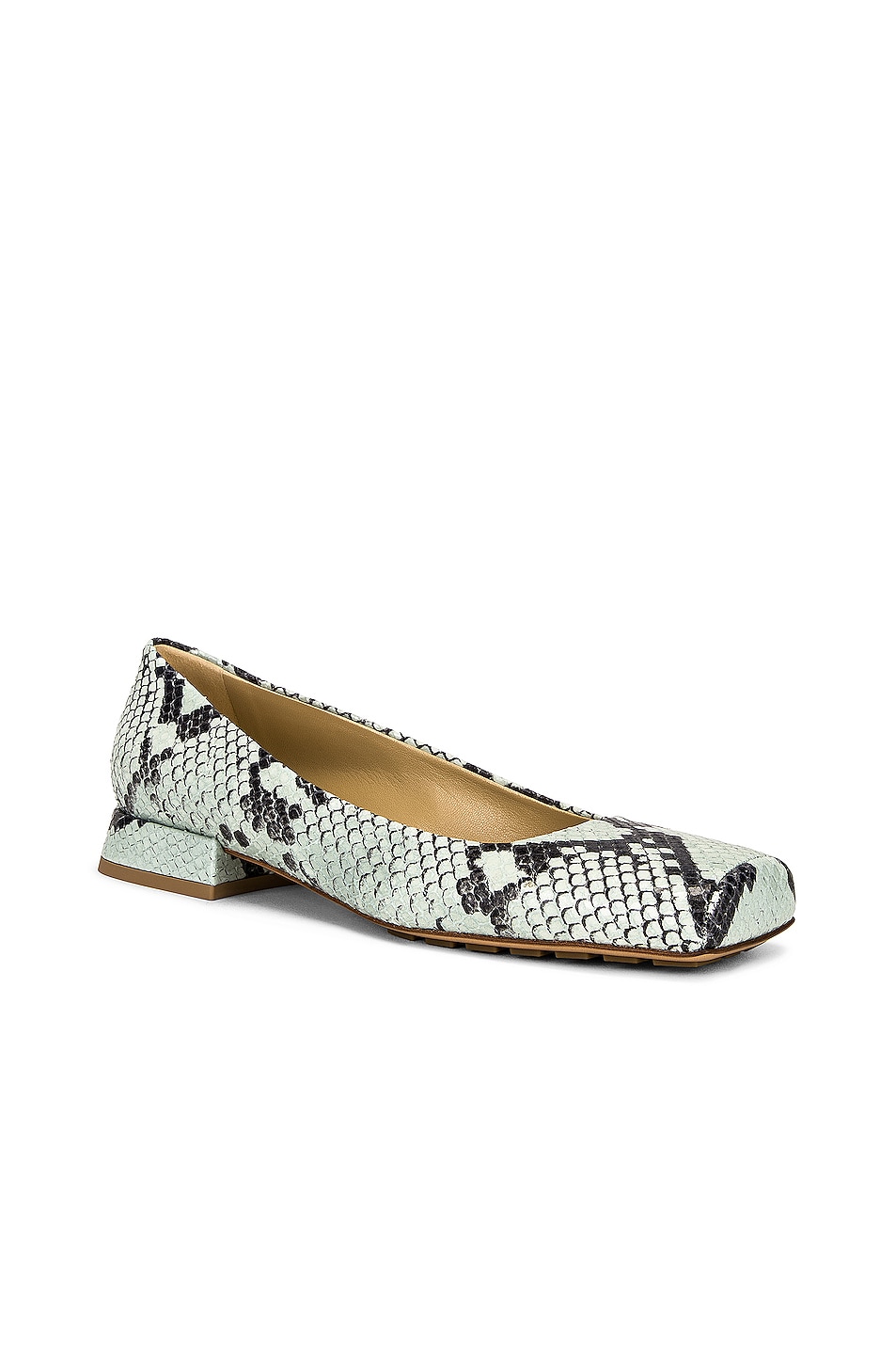 Image 2 of Bottega Veneta Tower Square Toe Ballerina Flats in Dew & Black