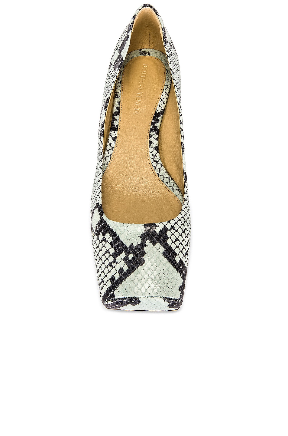 Image 4 of Bottega Veneta Tower Square Toe Ballerina Flats in Dew & Black
