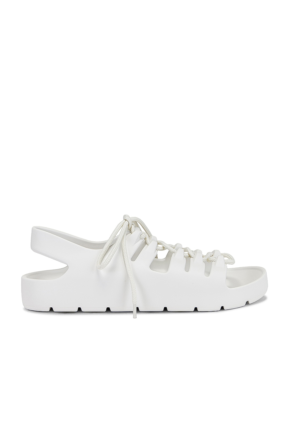 Bottega Veneta Jelly Lace Up Sandals in White