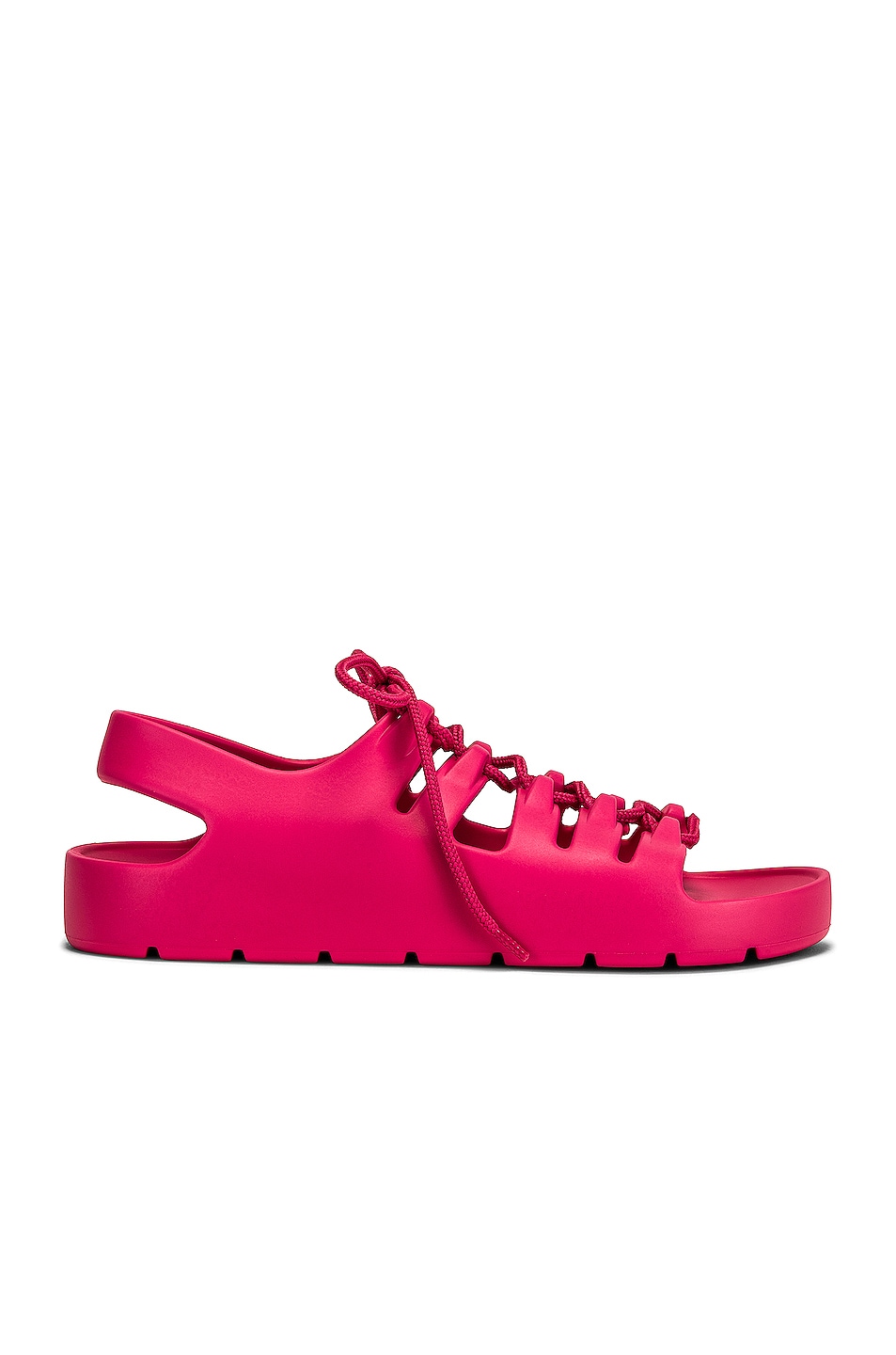 Image 1 of Bottega Veneta Jelly Lace Up Sandals in Cranberry