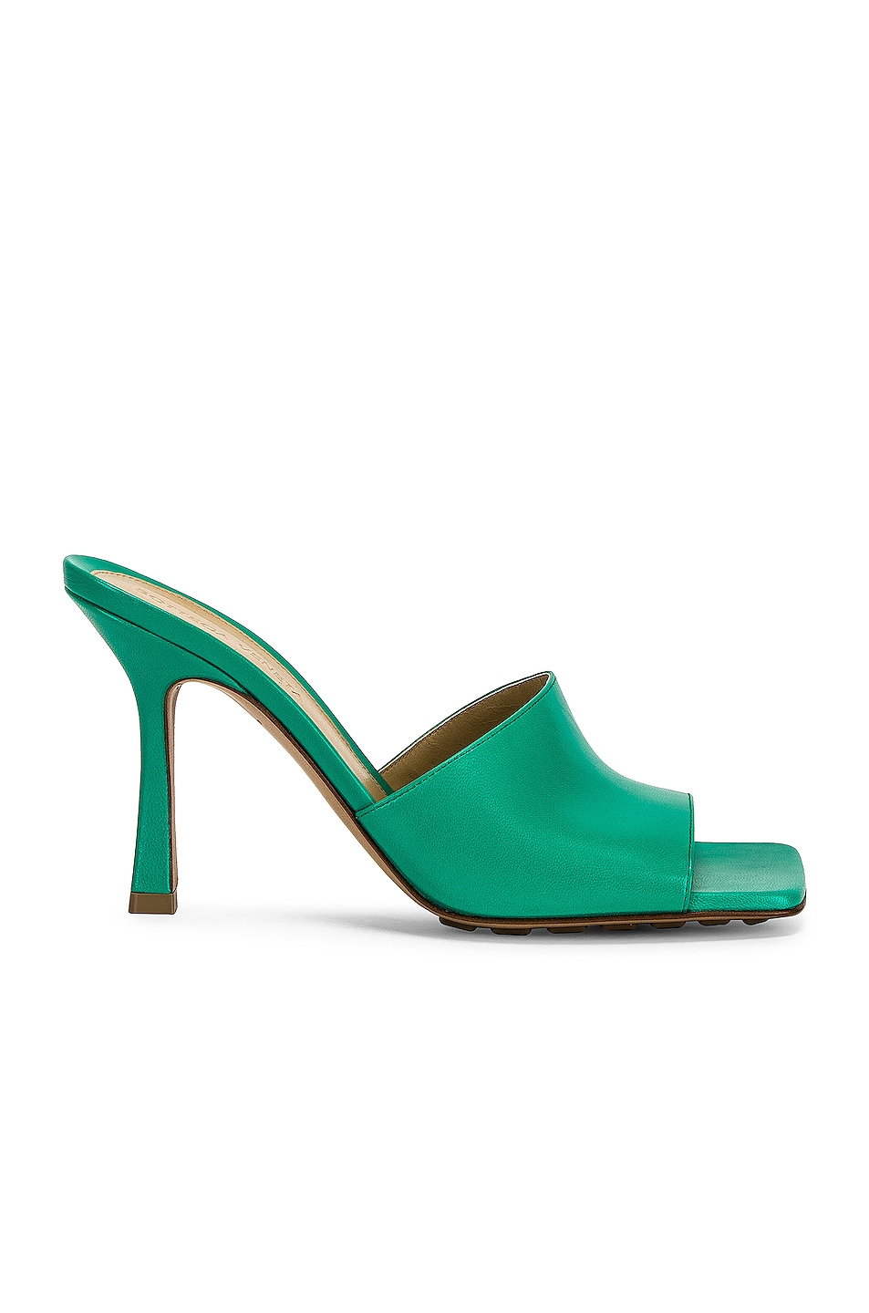 Image 1 of Bottega Veneta Stretch Mule Sandals in Acid Turquoise