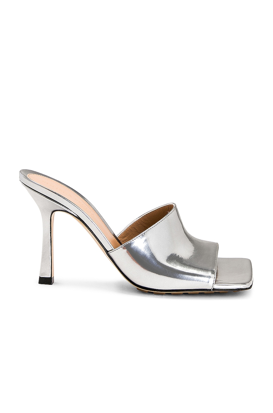 Image 1 of Bottega Veneta Stretch Mule Sandals in Silver