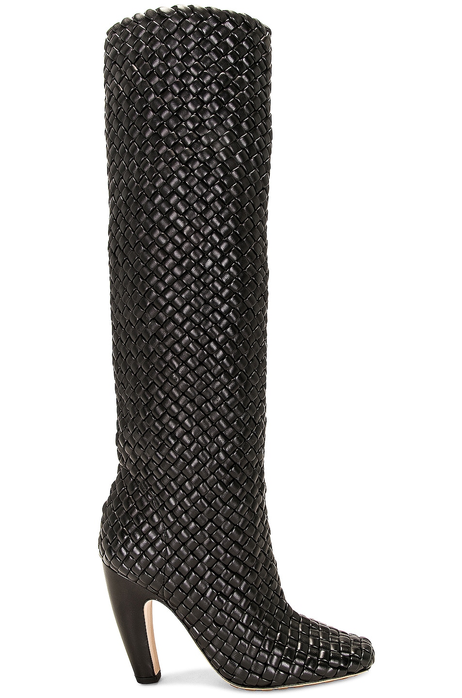 Image 1 of Bottega Veneta Mini Lido Weave Knee Boots in Black