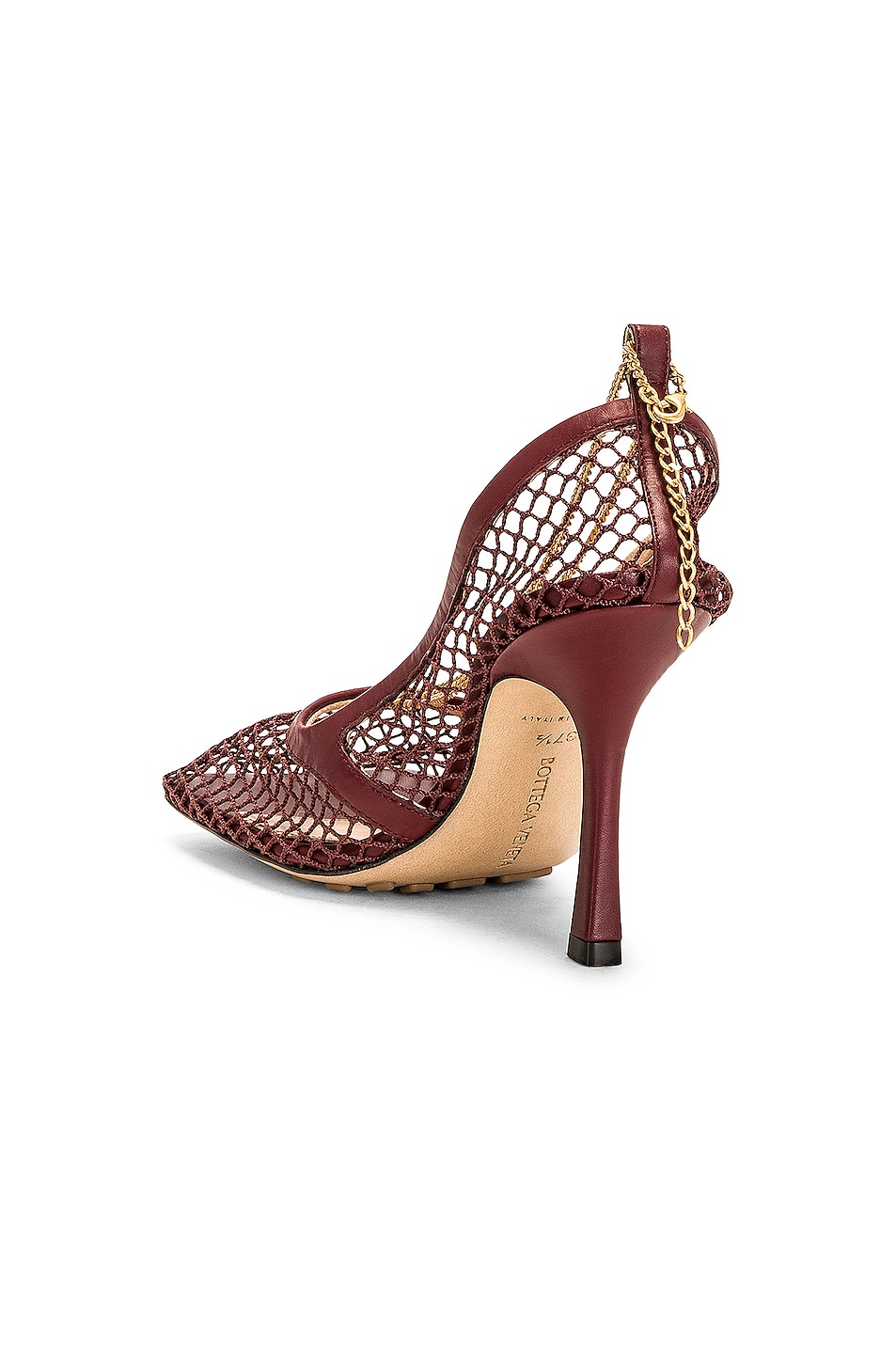 Image 3 of Bottega Veneta Stretch Lace Up Sandal in Cherry