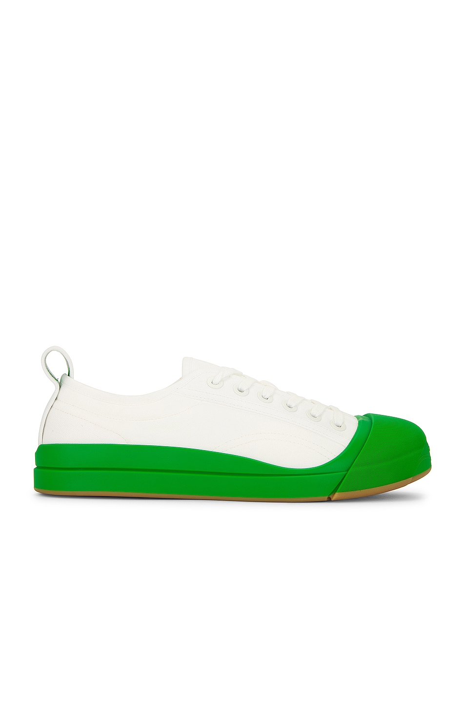 Image 1 of Bottega Veneta Vulcan Low Top Sneaker in Optic White & Parakeet