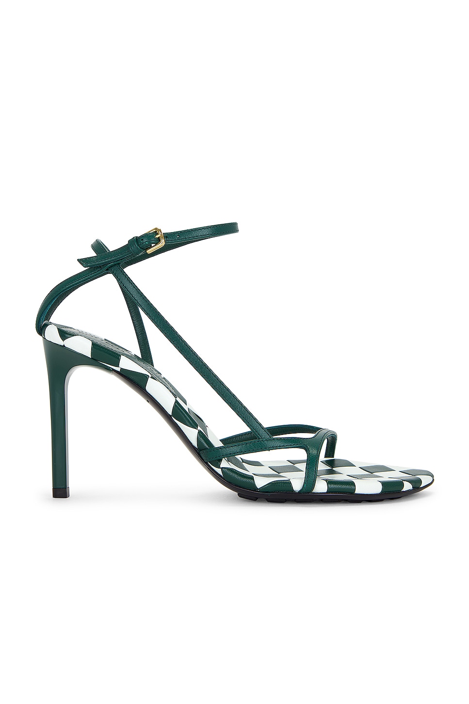 Image 1 of Bottega Veneta Leaf Ankle Strap Sandal in Glacier & Emerald