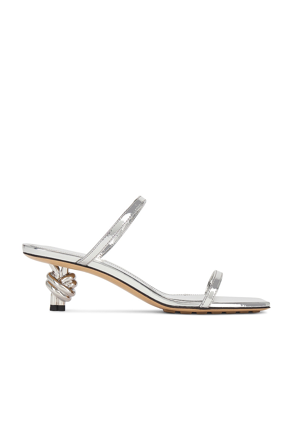 Image 1 of Bottega Veneta Knot Sandal in Silver