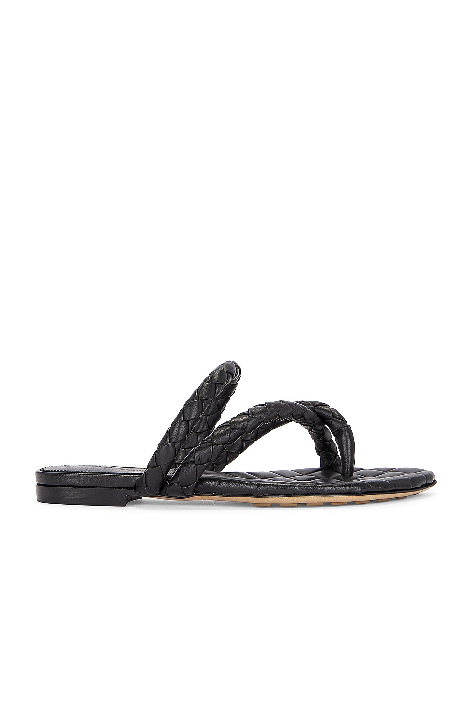 Image 1 of Bottega Veneta Leaf Flat Sandal in Black
