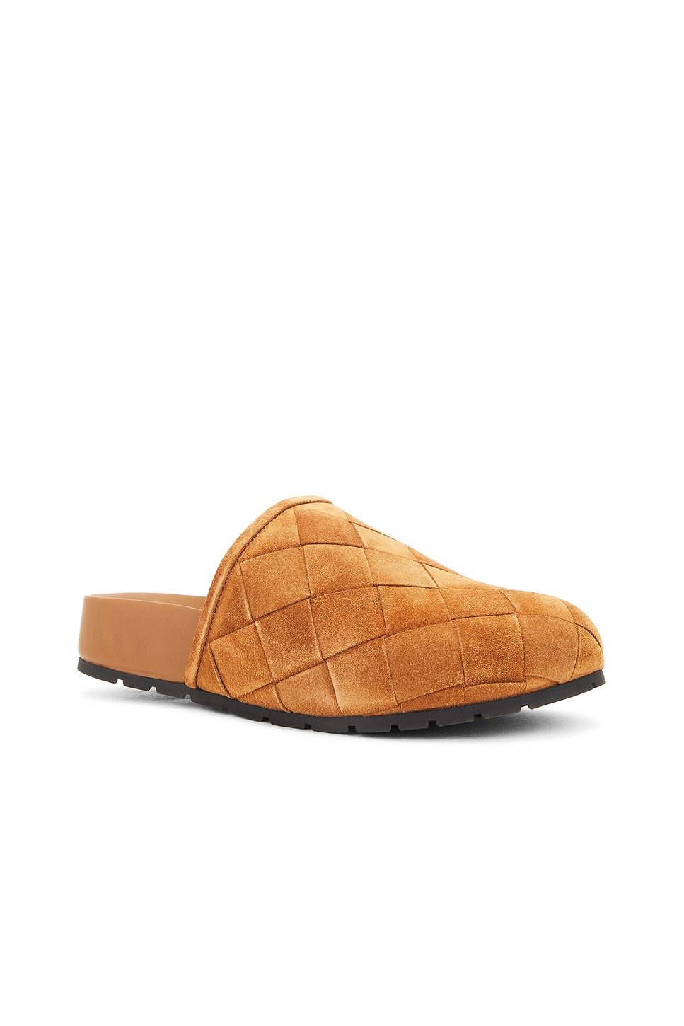 Shop Bottega Veneta Reggie Flat Slide In Caramel