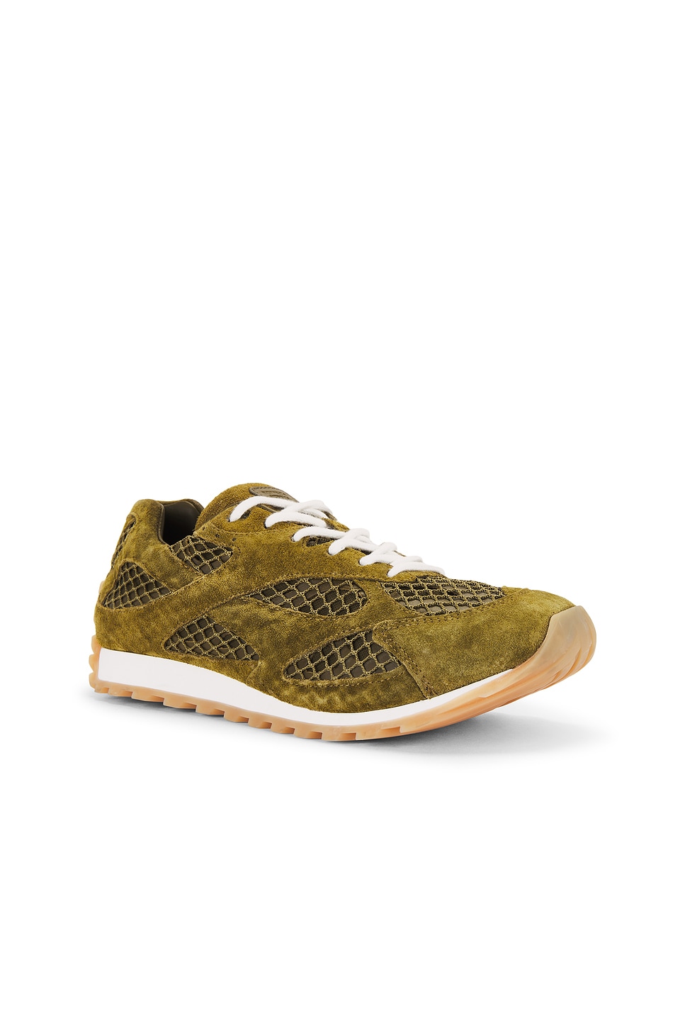 Shop Bottega Veneta Orbit Sneaker In Olive Oil