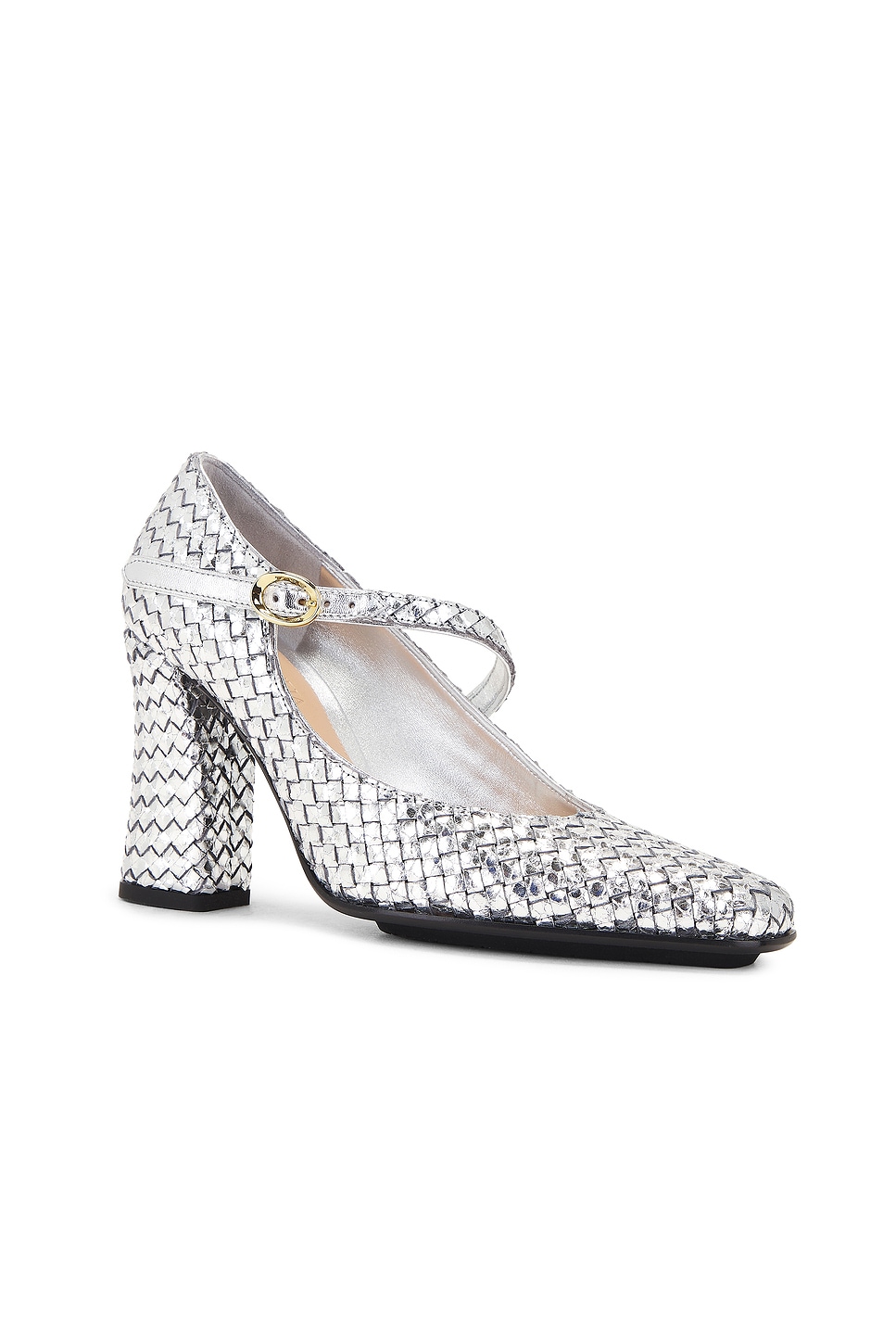 Shop Bottega Veneta Step Pump In Silver