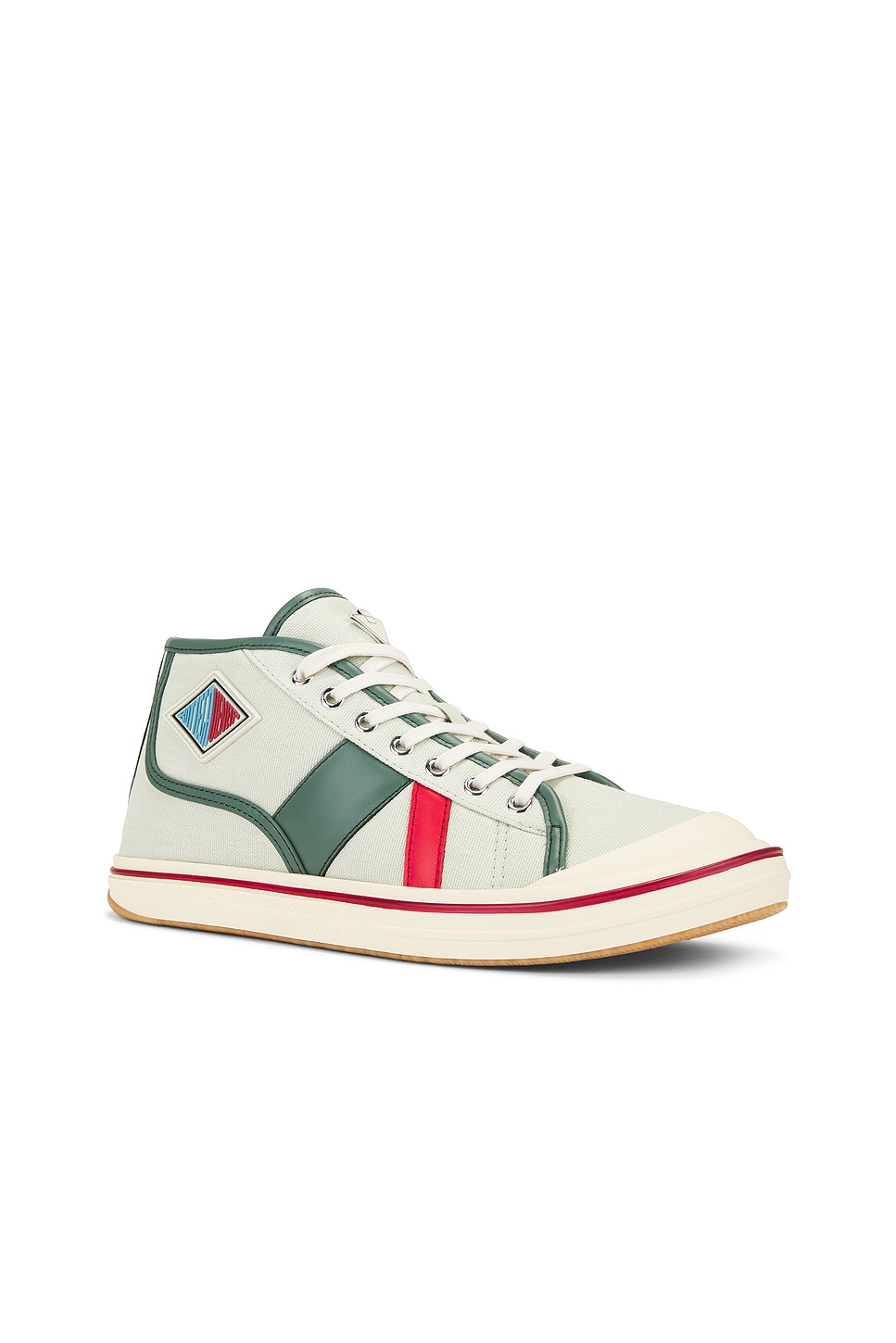 Bottega Veneta Canvas Leather-trim Eliot Sneakers In White Jade & Aloe