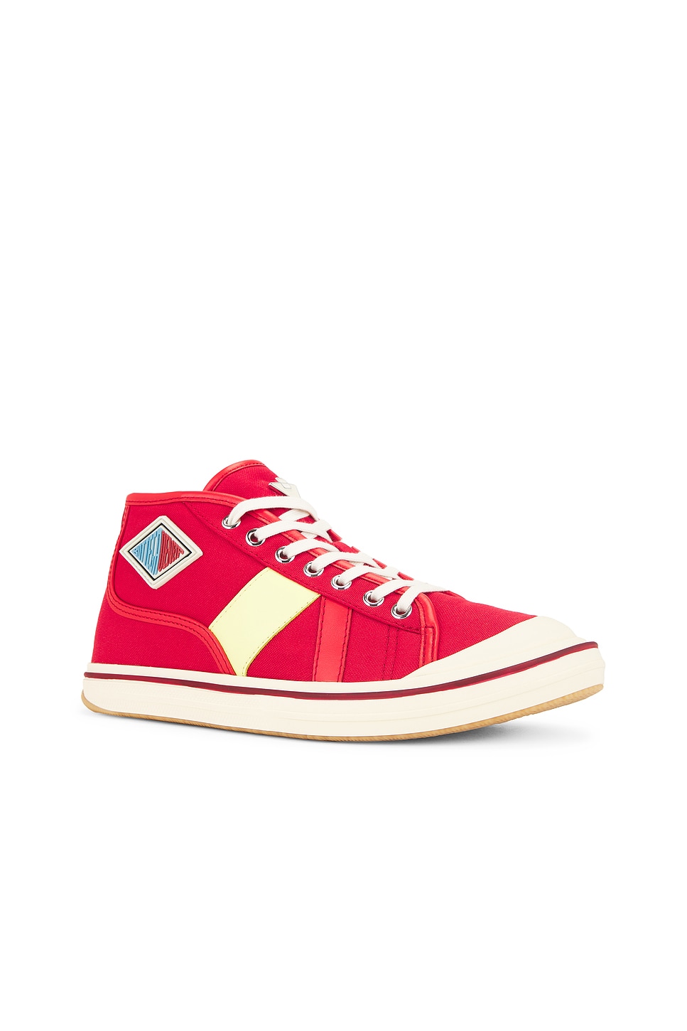 Bottega Veneta Red Canvas Summer Sneakers In Scarlet & Tomato