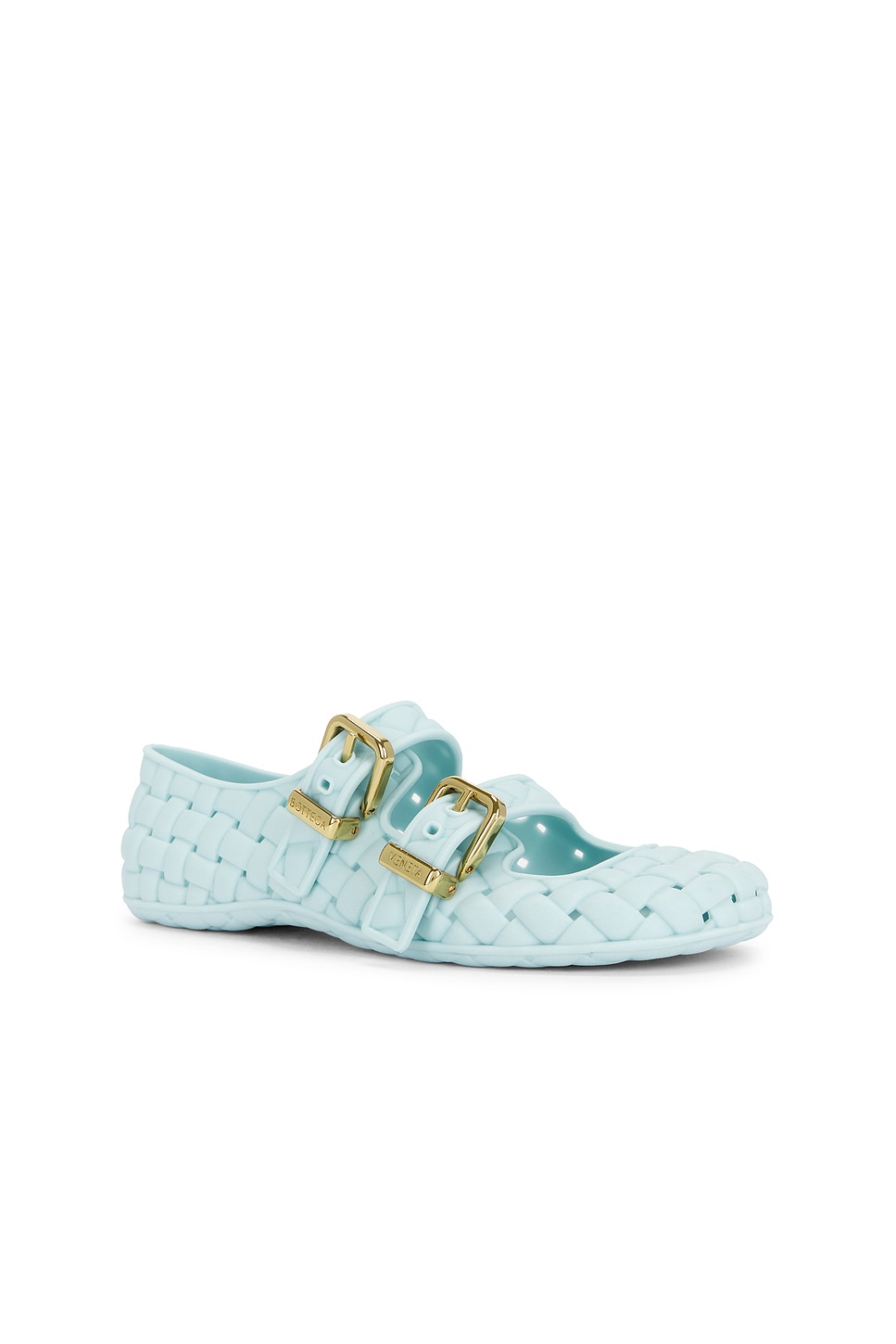 Bottega Veneta Amy Intreccio Dual Mary Jane Ballerina Flats In Zenith