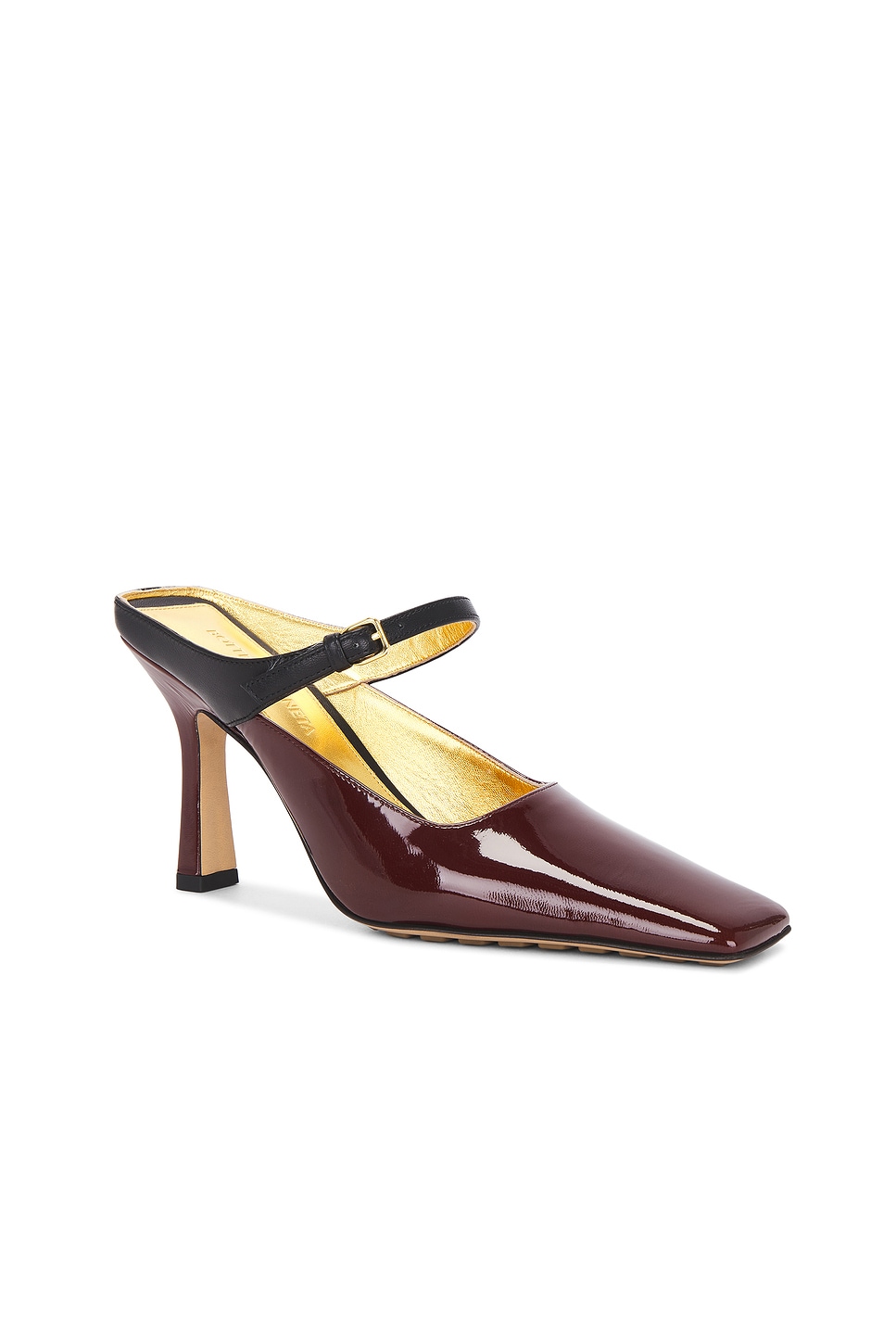 Bottega Veneta Strappy 95 Patent Leather Mary Jane Pumps In Brown