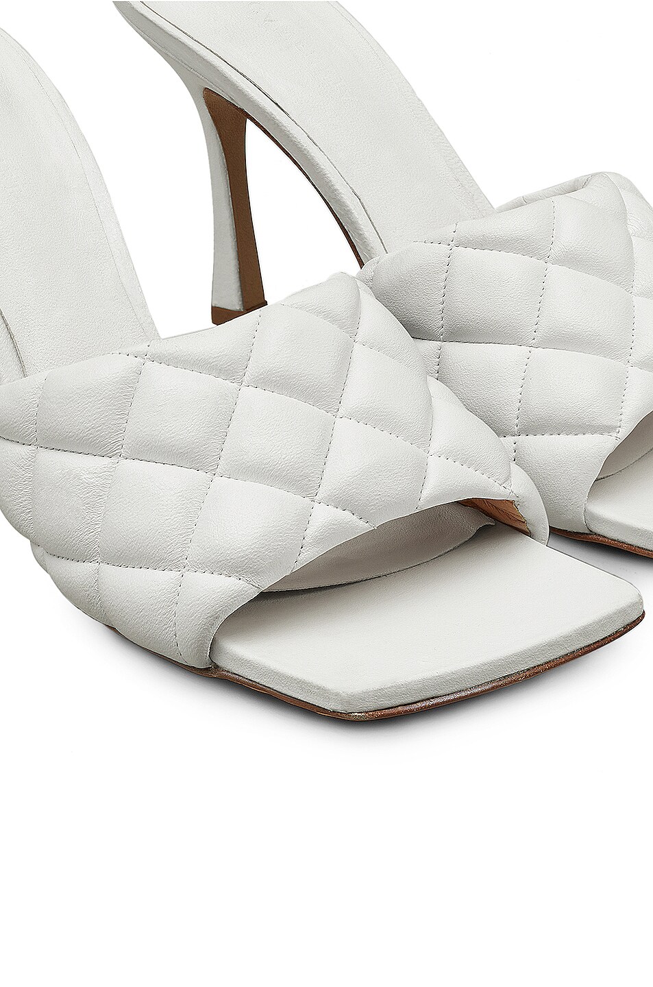 bottega veneta white quilted mules