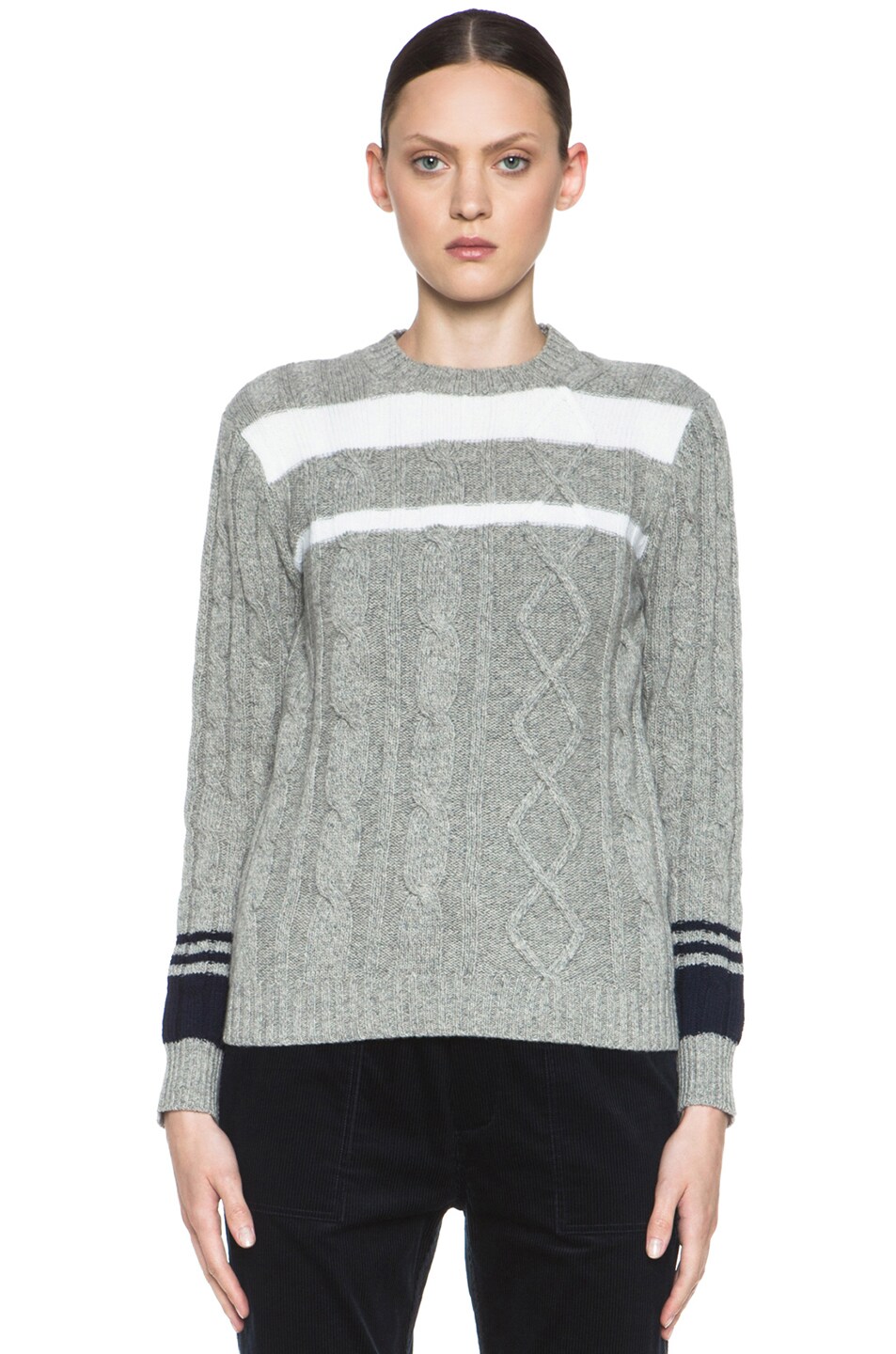 Image 1 of Boy. by Band of Outsiders Mouline Wool Pullover in Grey