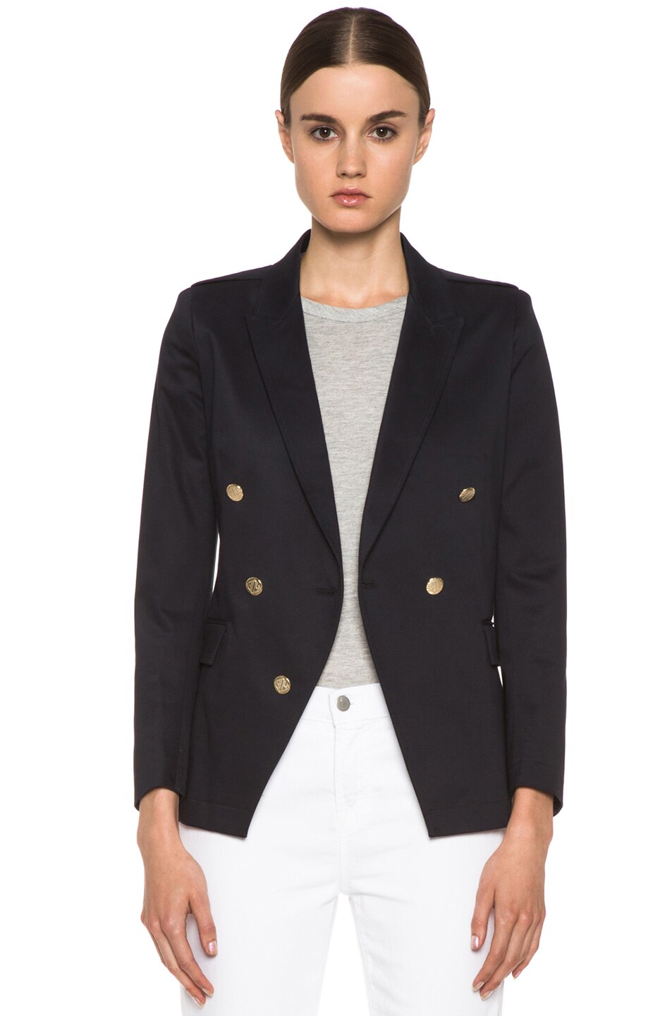 Image 1 of Boy. by Band of Outsiders Stretch Cotton Sateen Captain's Jacket in Navy
