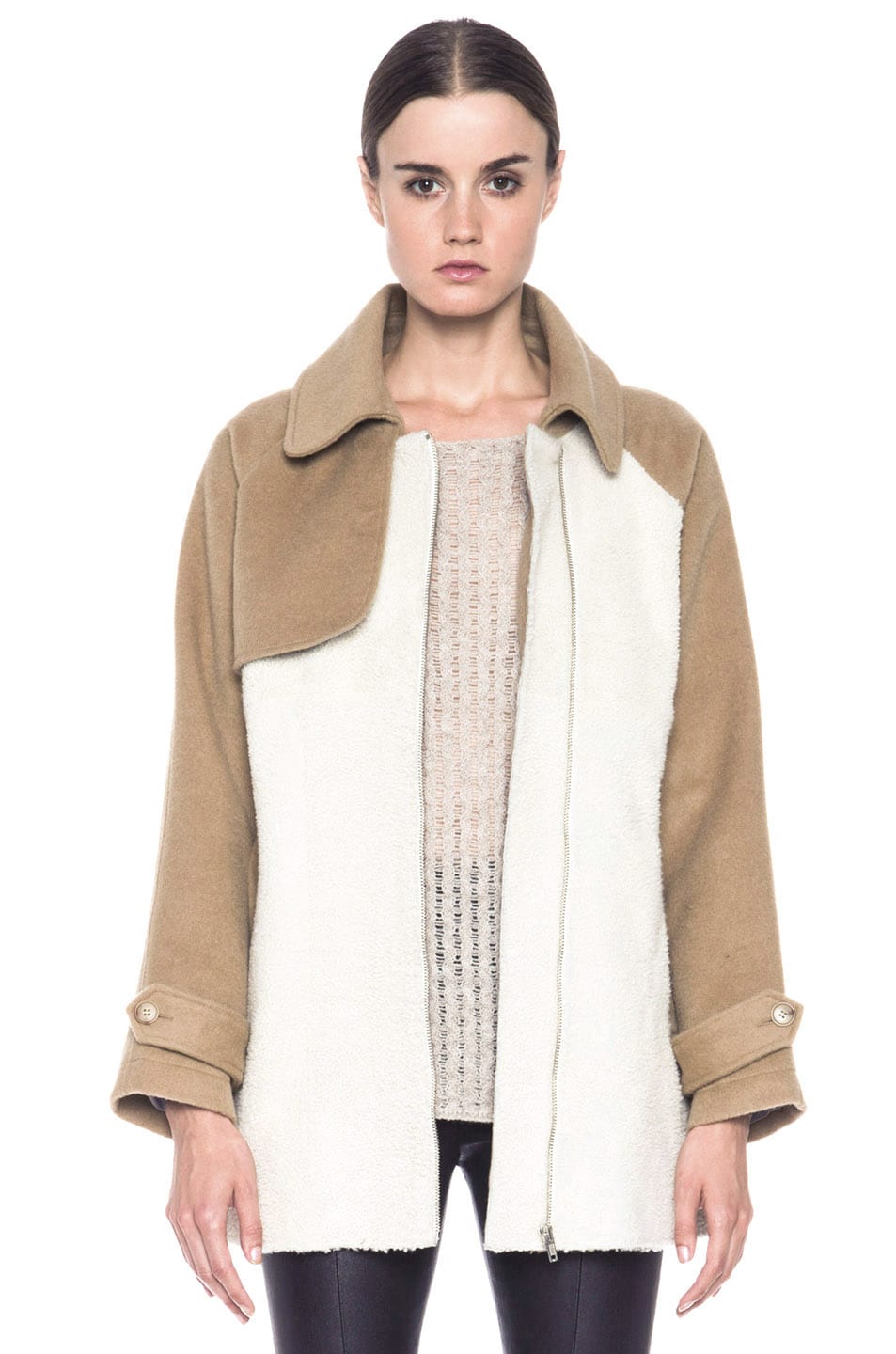 Image 1 of Boy. by Band of Outsiders Shearling Trench in Bone