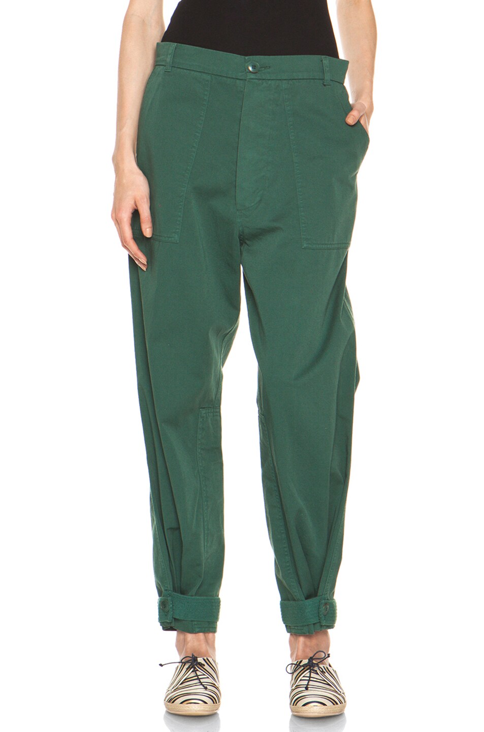 Image 1 of Boy. by Band of Outsiders Tapered Leg Pant in Teal Green