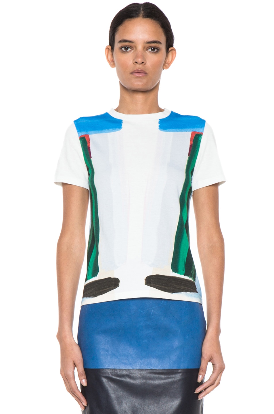 Image 1 of Boy. by Band of Outsiders Warpaint Cotton Cropped Tee in Multicolor