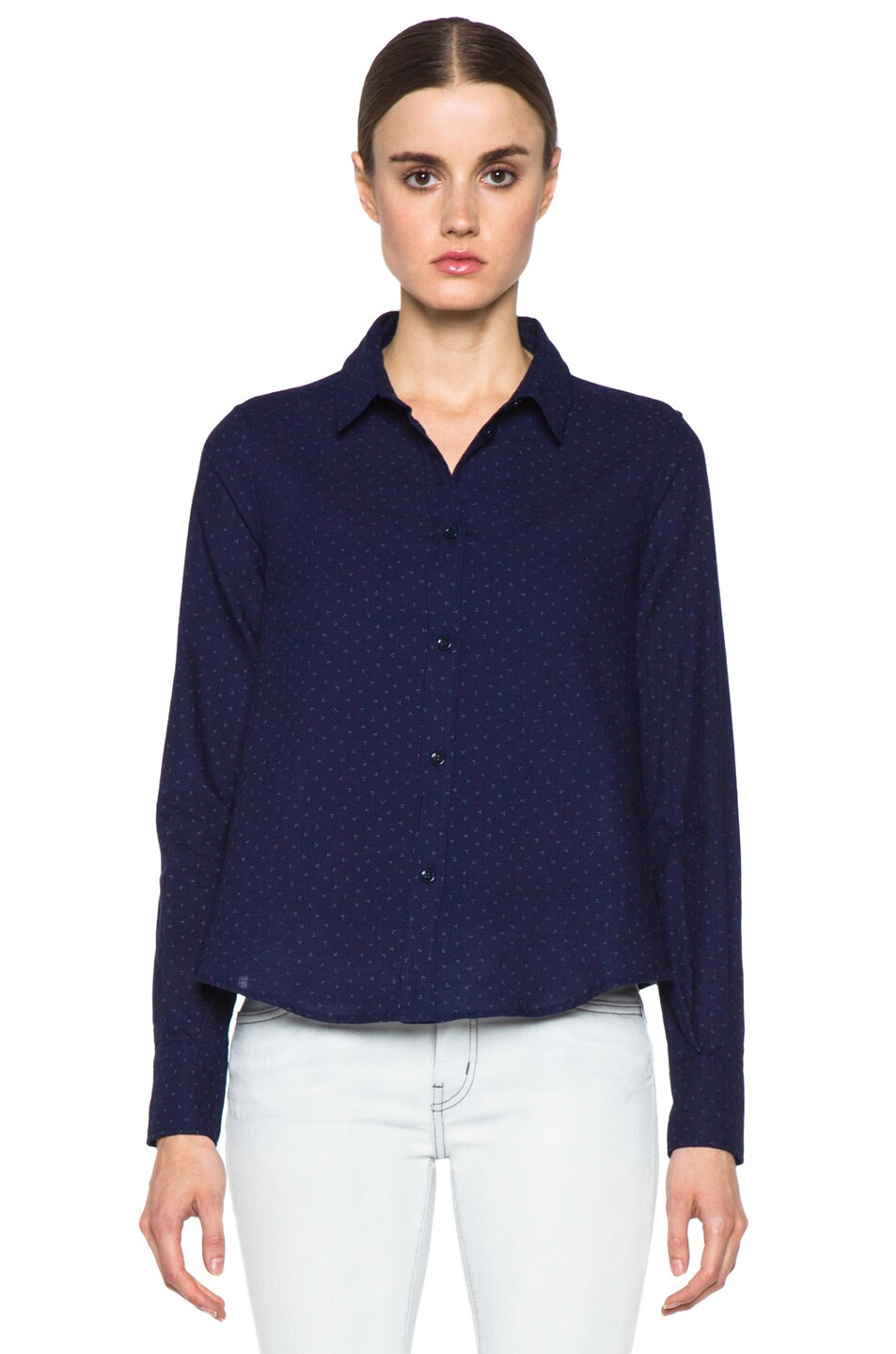 Image 1 of Boy. by Band of Outsiders Cropped Boxy Printed Top in Indigo