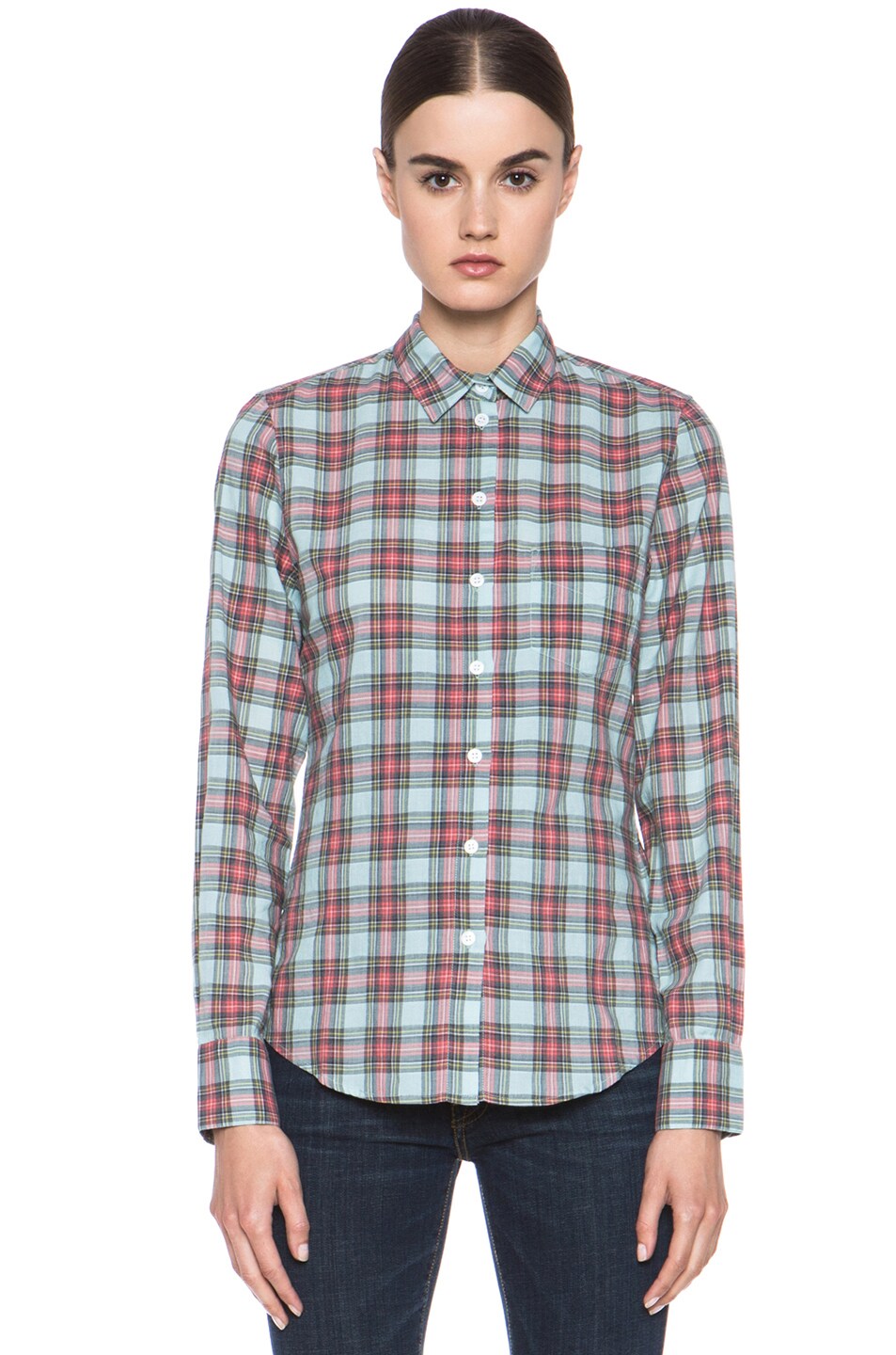 Image 1 of Boy. by Band of Outsiders Easy Shirt in Green Plaid