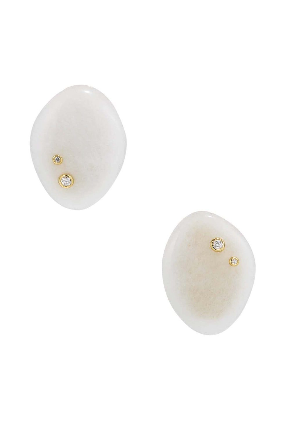 Image 1 of BY PARIAH Small Venus Earrings in White Jasper
