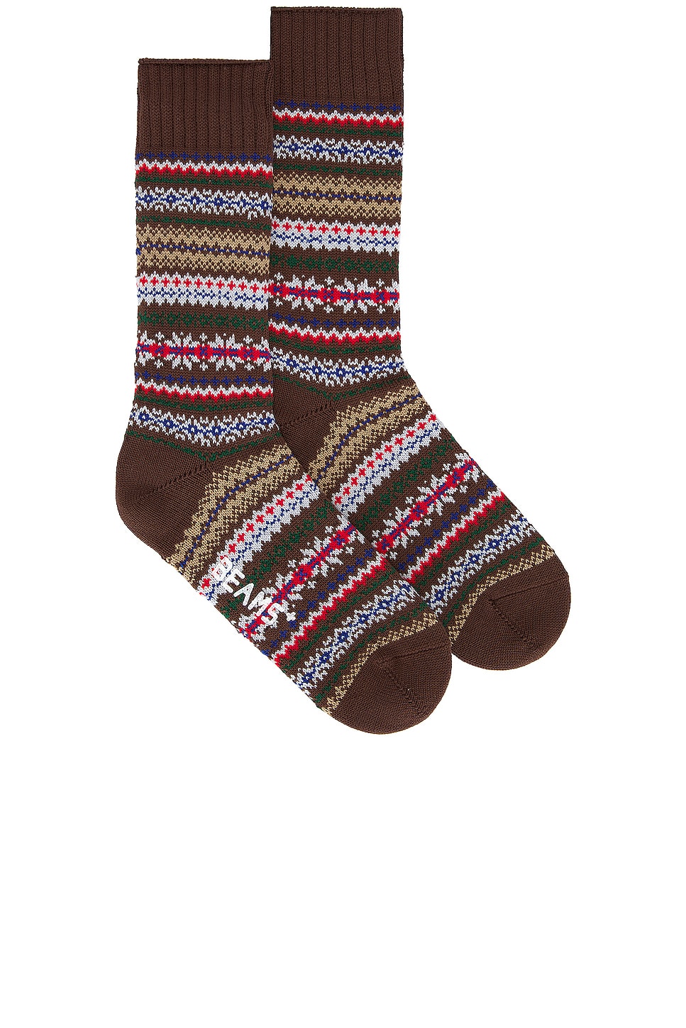 Fair Isle Socks in Brown