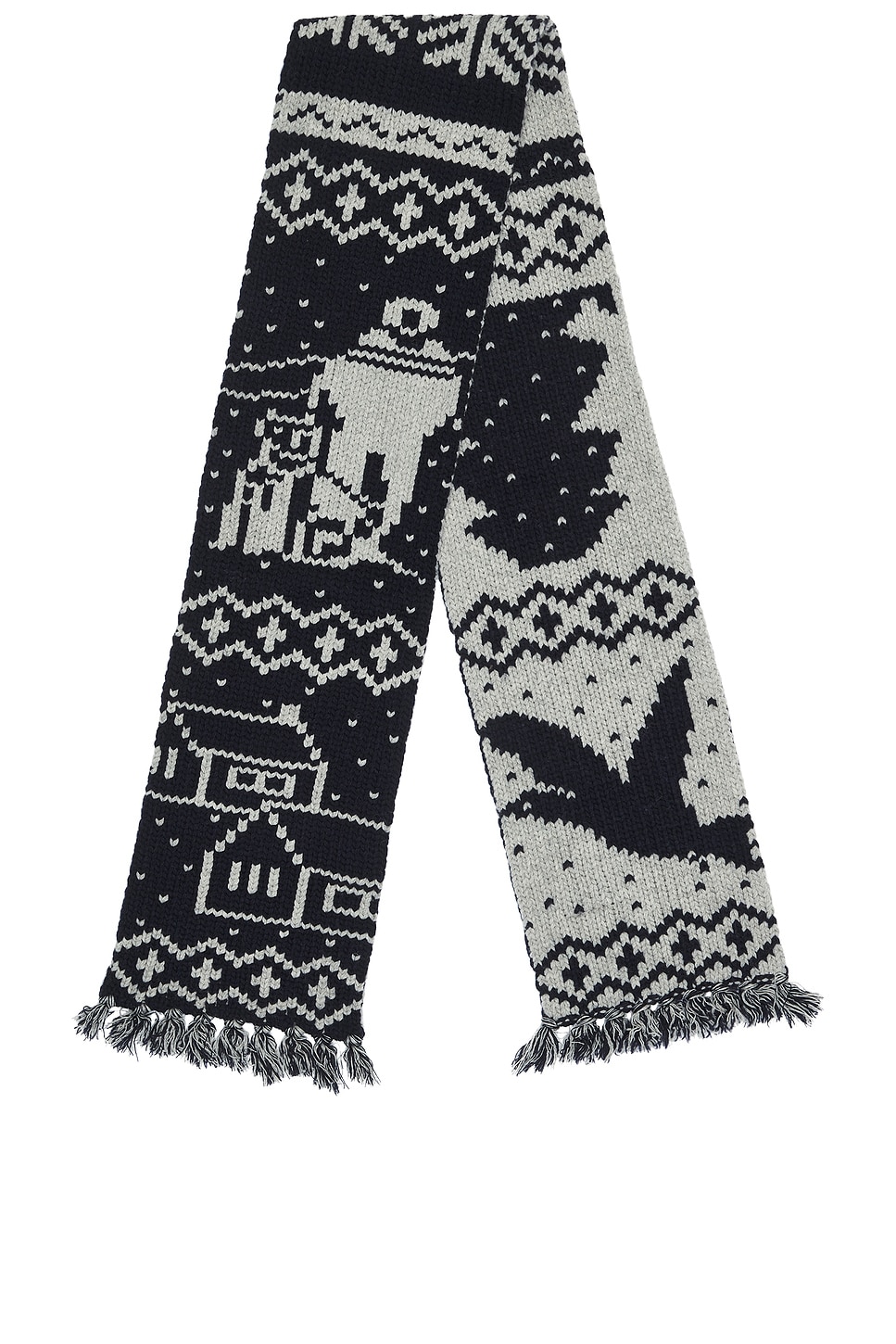 Beams Muffler Jacquard Nordic Pattern Scarf In Multi