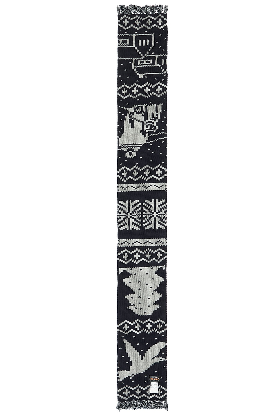 Beams Muffler Jacquard Nordic Pattern Scarf In Multi