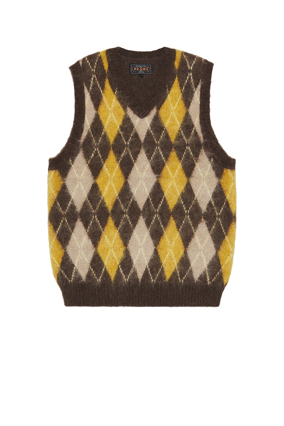 Beams Argyle Vest Mohair In Brown