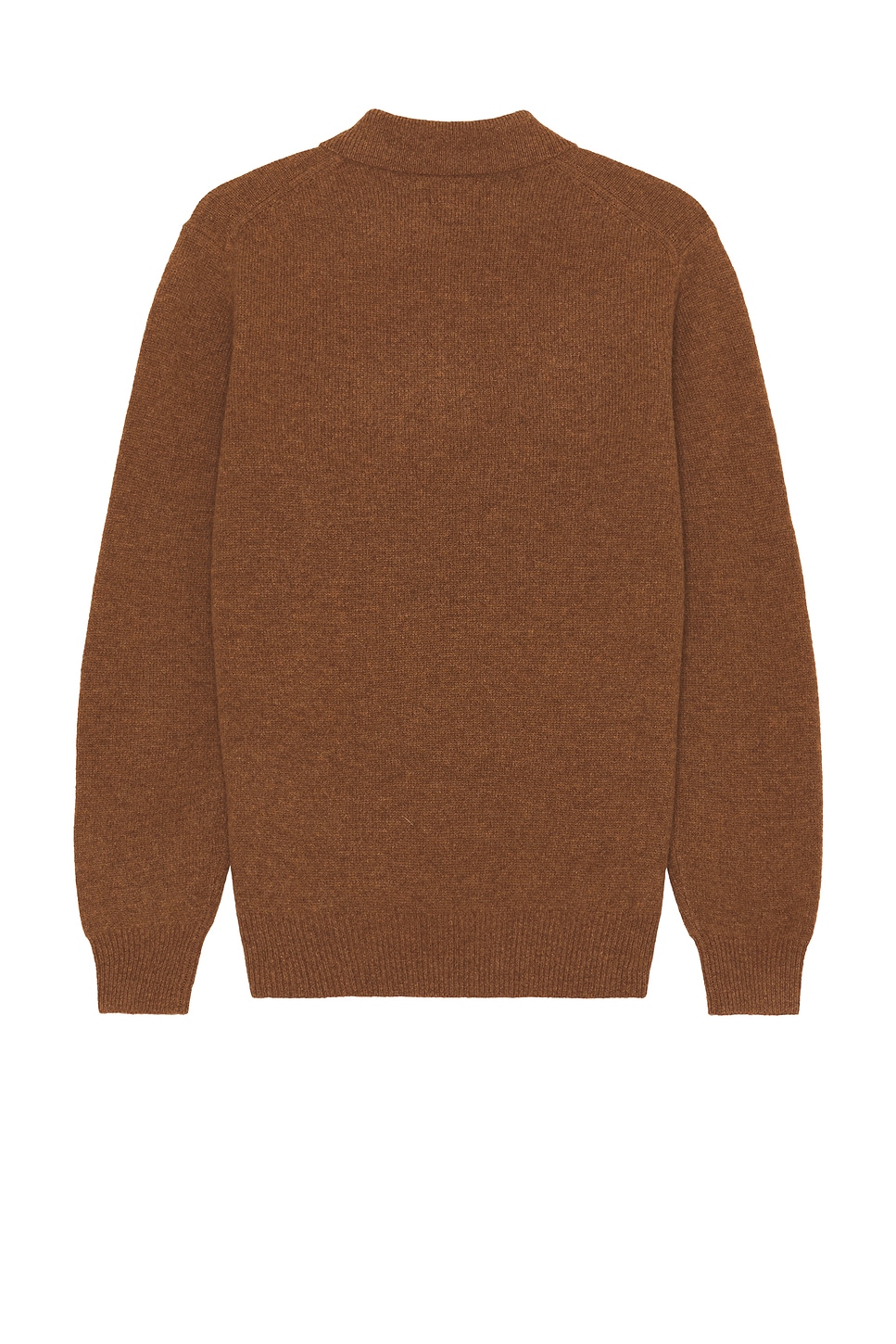 Shop Beams Knit Polo 9g Sweater In Brown