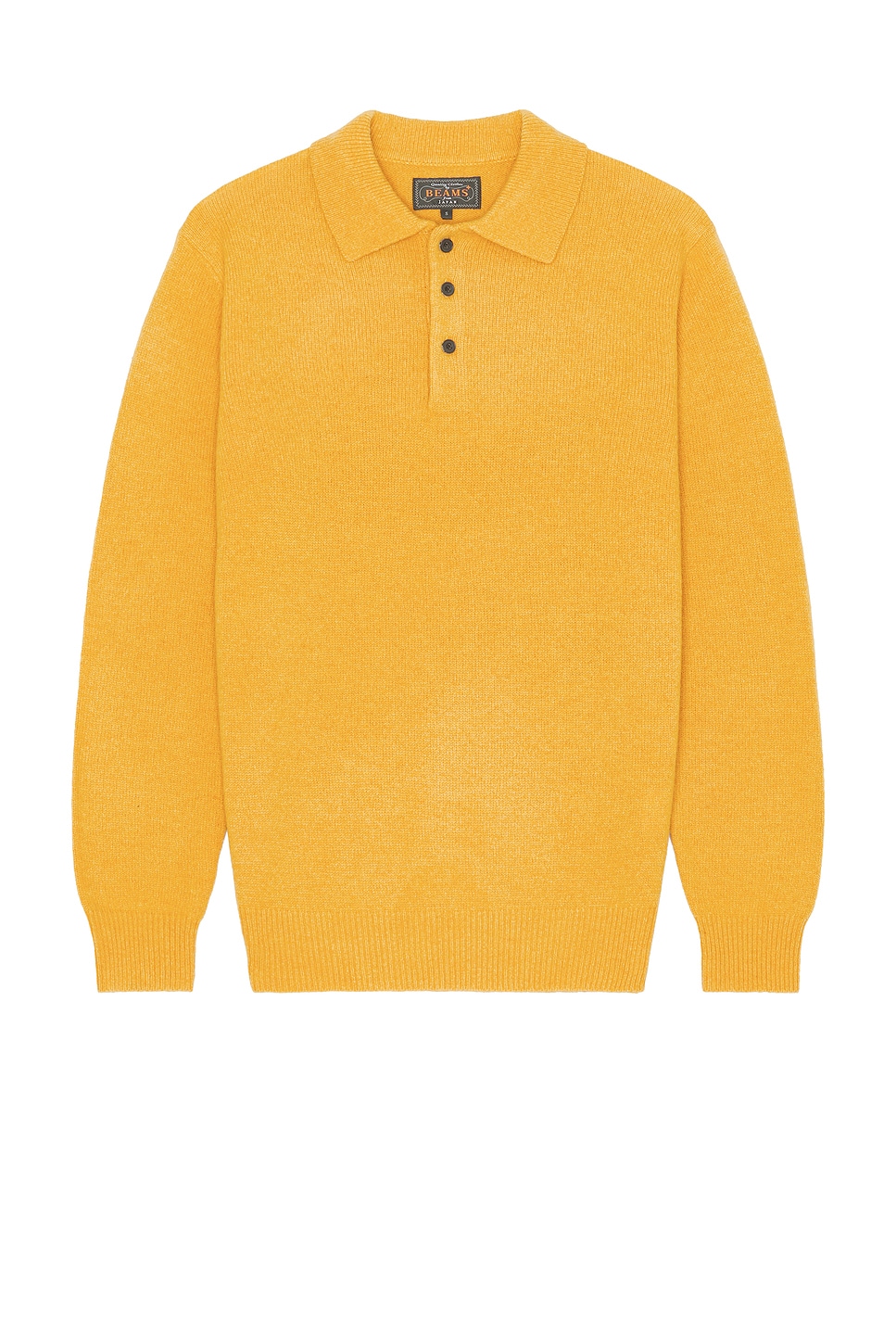 Image 1 of Beams Plus Knit Polo 9g Sweater in Gold