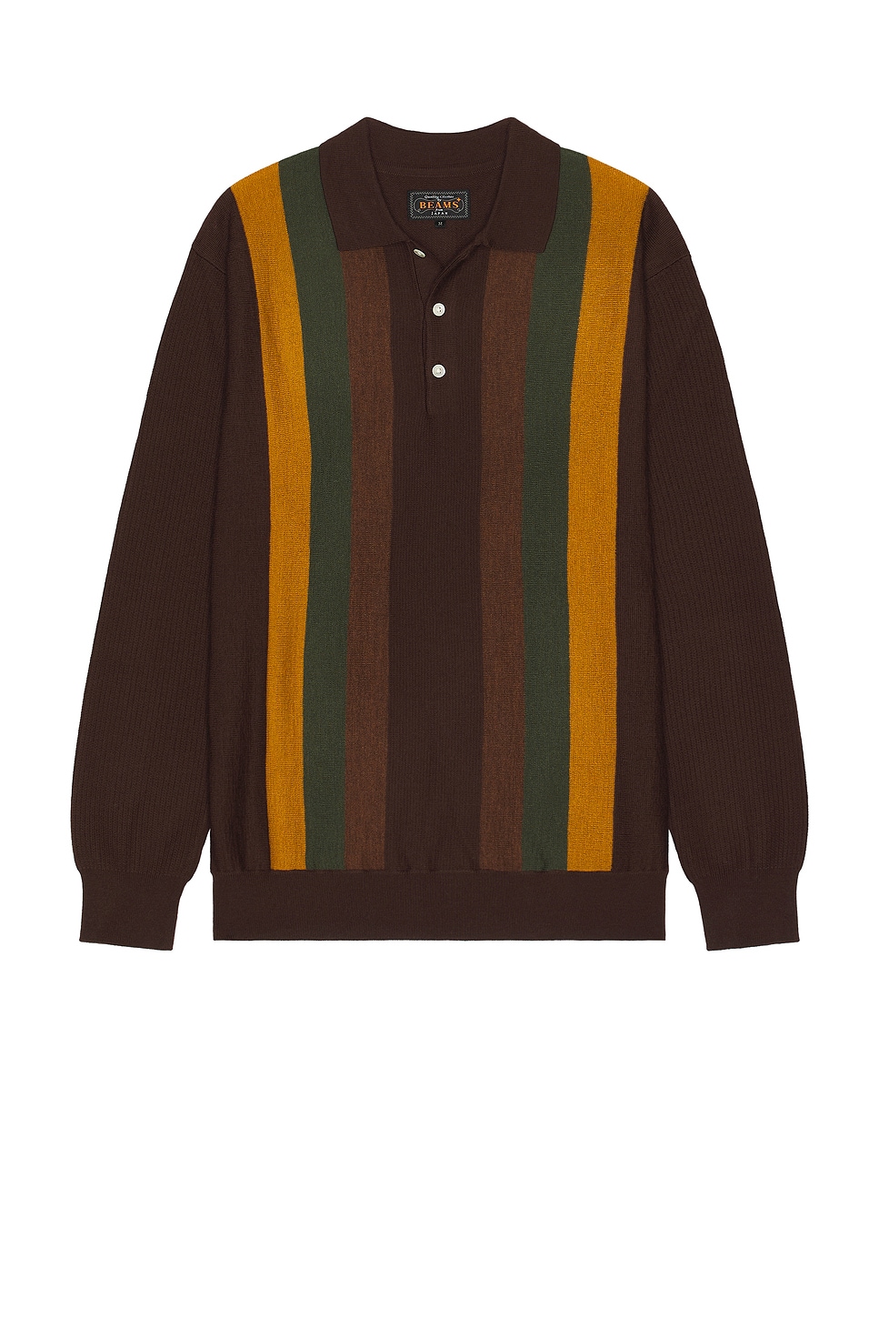 Knit Polo Stripe in Brown