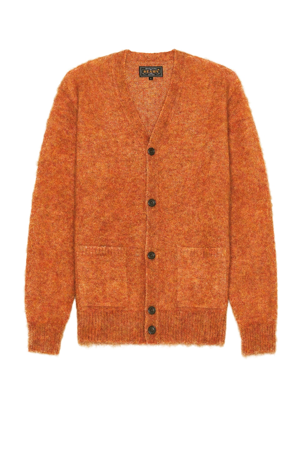 Image 1 of Beams Plus Cardigan Stretch Mohair in Orange