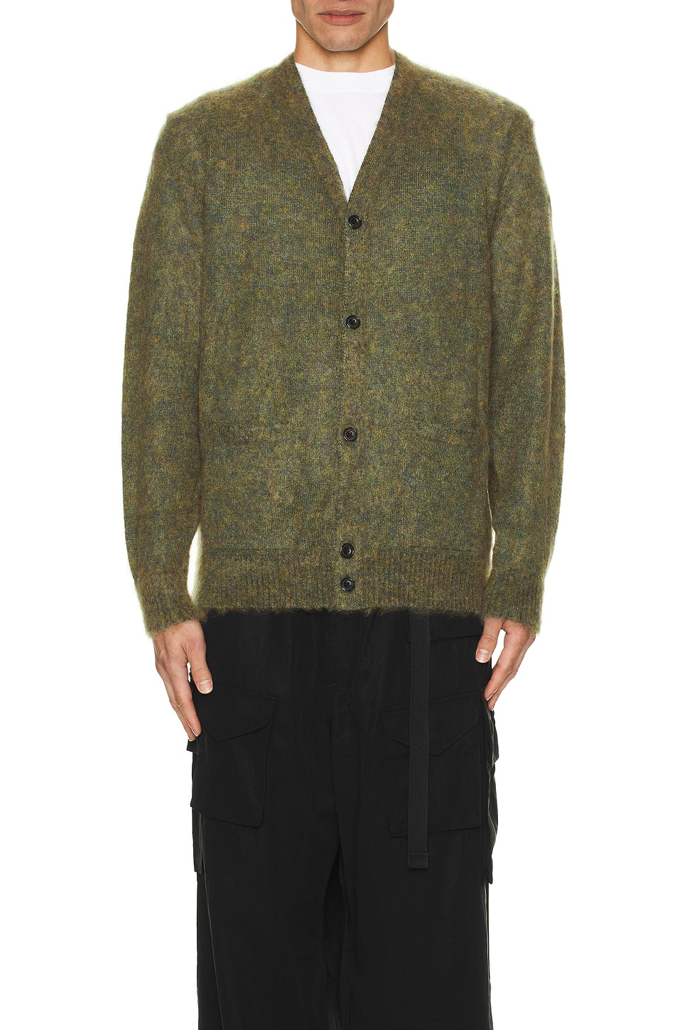 Image 1 of Beams Plus Cardigan Stretch Mohair in Green